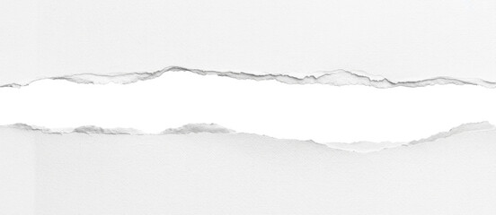 Torn Paper and White Paper Background with Ripped Paper Texture, featuring a clean White Background, perfect for copy space and design elements.