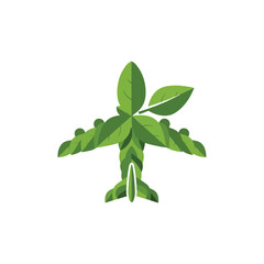 Green Leaf Avatar Shape with Plant Leaves