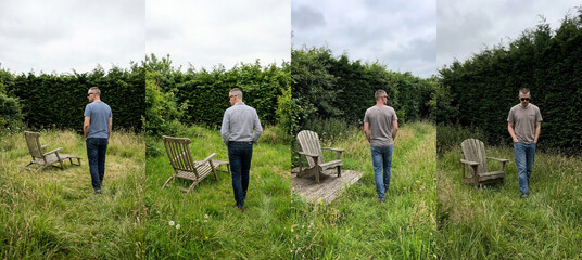 Freelancer working on laptop in garden featuring working, freelancer, garden, laptop, work, technology, relaxing