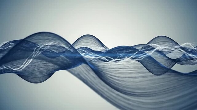 Abstract blue wave pattern with bright light streaks, creating a dynamic and modern design.
