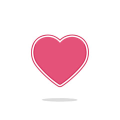 Pink Heart Icon with Shadow