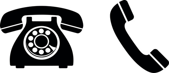 Vintage telephone and receiver silhouette