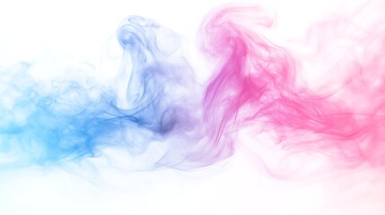Obraz premium Colorful Smoke Swirls in Blue and Pink Creating a Dreamy Ethereal Atmosphere for Backgrounds