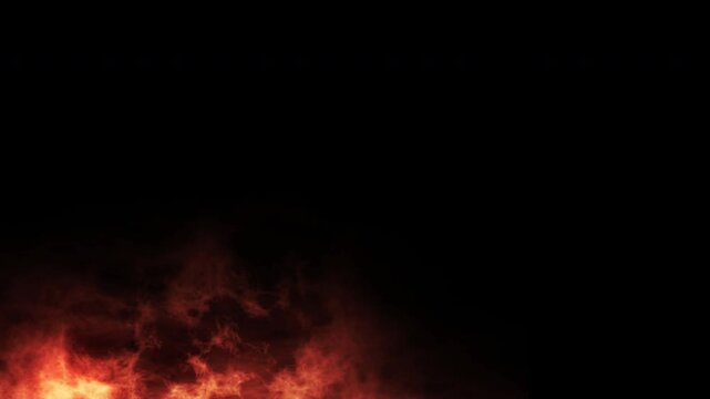 Abstract fire background animation with realistic flowing flames and dynamic motion. Smooth looping fiery texture with glowing orange and red tones, creating an intense and dramatic atmosphere