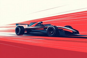 Formula 1 Racing: A dynamic depiction of a sleek Formula 1 race car, capturing the essence of speed and competition against a vibrant backdrop of motion.