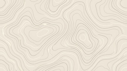 Fototapeta premium Topographic map contour lines in beige and grey on a light background
