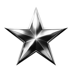 Black and white five-point star in halftone style. Geometric star symbol with retro dotted texture, monochrome graphic illustration isolated on white background.