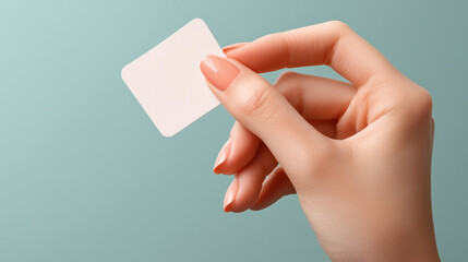 Obraz premium A hand holding a white card
