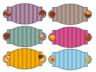 バレンタイン・ホワイトデーに使えるスイーツのラベル・バナー素材セット