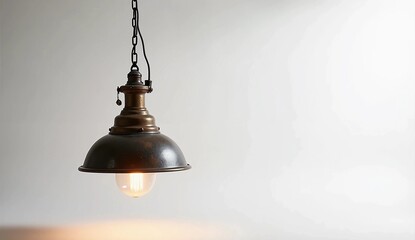 Obraz premium Vintage Industrial Pendant Light Fixture with Edison Bulb and Rustic Metal Shade