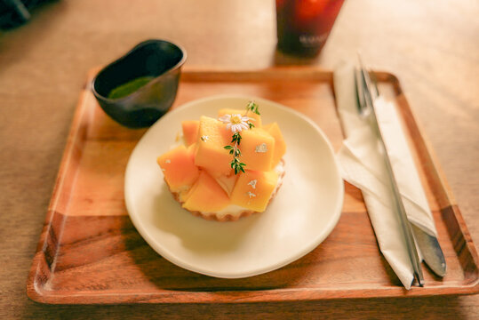 Thai dessert made by mango