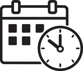 Calendar and clock icons representing time, scheduling, deadlines, and appointment management