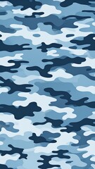 A blue camouflage pattern with various shades and shapes (1)
