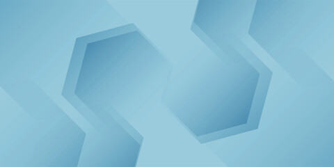 Abstract light blue background with geometric hexagonal shapes creating a modern 3D effect and subtle shadows.