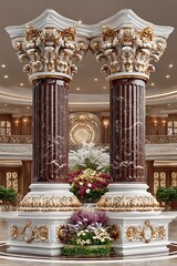 Naklejka premium Ornate marble classical architectural columns high resolution image