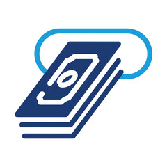 cash withdrawal colored icon vector design good for web or mobile app