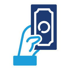 hand holding money colored icon vector design good for web or mobile app