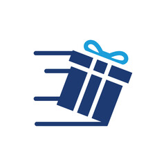 gift box with motion line colored icon vector design good for web or mobile app