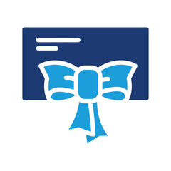 gift card with ribbon colored icon vector design good for web or mobile app