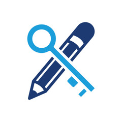 key cross pencil colored icon vector design good for web or mobile app