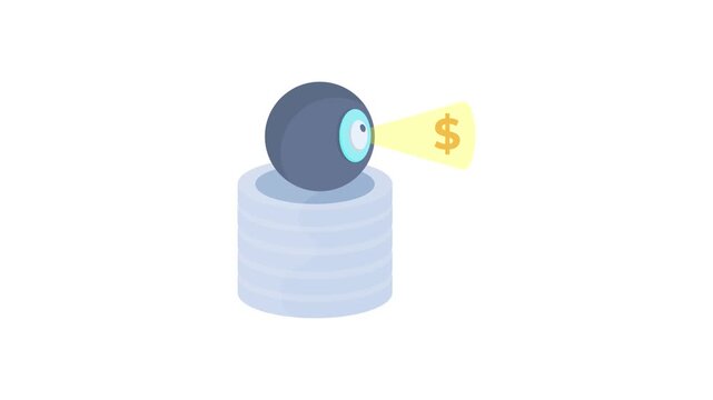 A robot featuring a dollar sign on its head is positioned on a large stack of cash, representing financial success.