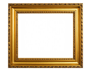 Ornate, gilded rectangular picture frame. The empty space is bright white against a dark background