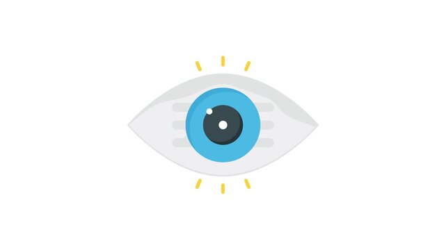 An eye with a radiant blue light passing through it, showcasing the eye's structure and the light's effect.