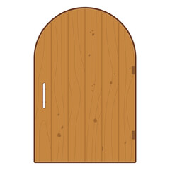 Wooden Arched Door cartoon cute