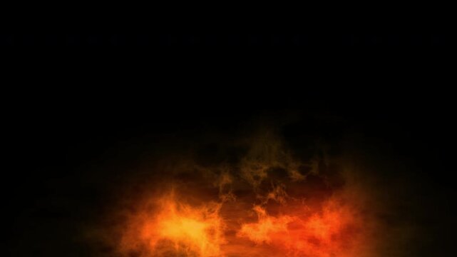 Abstract fire background animation with realistic flowing flames and dynamic motion. Smooth looping fiery texture with glowing orange and red tones, creating an intense and dramatic atmosphere