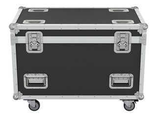 Obraz na płótnie Canvas Front view of flight case isolated on white background - 3D illustration 