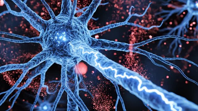 Neuron cell structure with electrical activity