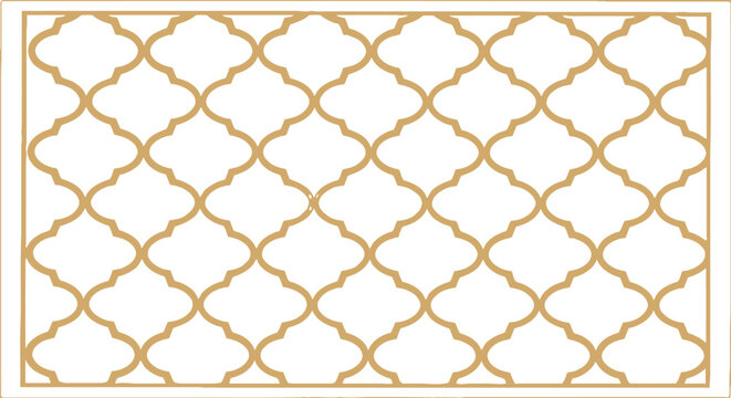 Elegant gold trellis pattern on white background