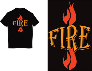 Creative fire flame t-shirt design with bold and dynamic style.