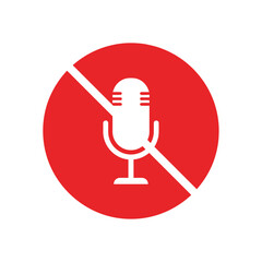 Fototapeta premium No talking sign with microphone icon on white background vector