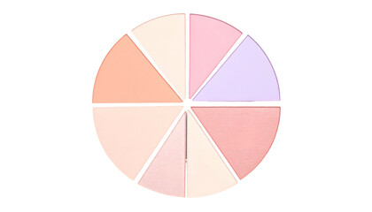 Obraz premium A circular graphic, divided into eight pie-slice sections of varying pastel hues