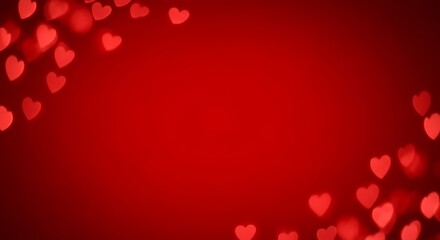 Floating red hearts on dark gradient background romantic love celebration