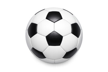 Fototapeta premium Classic soccer ball isolated on gray background with 3d realistic design
