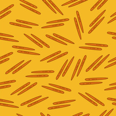 Chopstick seamless pattern background. Wooden chopstick line motif doodle cartoon. National chopstick day