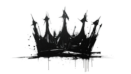 A regal, dark crown illustration with a grunge effect against a black background