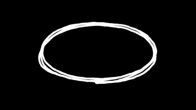 Hand drawn white doodle highlight shapes and lines animation set on transparent background. Alpha channel included.