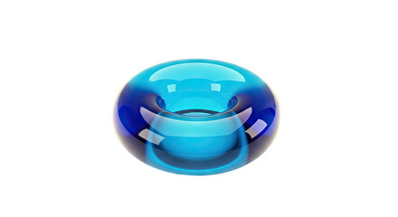 Blue Glass Donut-Shaped Candle Holder