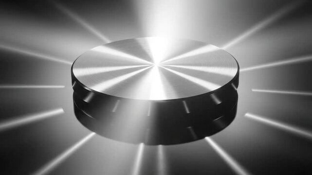 Metallic dial with light beams abstract illustration