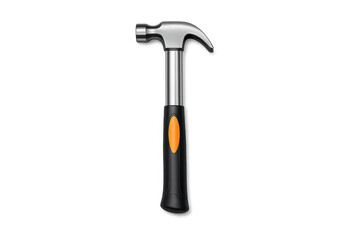 Realistic hammer with black handle on gray gradient background