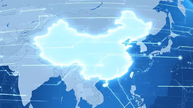 Detailed map of China and surrounding countries, showcasing geographical borders and political divisions.