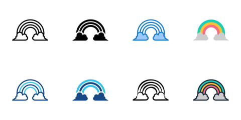 Fototapeta premium Rainbow icons set multiple style collection. Editable stroke 