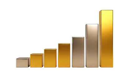 Gold and Silver Bar Chart Showing Growth