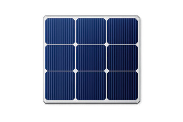Realistic solar panel on grey background for renewable energy projects