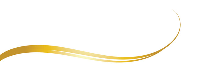 Golden wavy line, gold curved line, Vector illustration. EPS 10 .