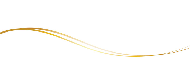 Golden wavy line, gold curved line, Vector illustration. EPS 10 .