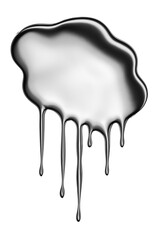 Dripping chrome liquid metal background 3D Rendering. Melted metallic silver liquid drips isolated 3D Rendering